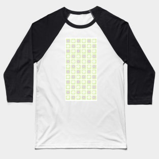 Vintage Aesthetic Minimalist Sage Green and Purple Flower Grid Design Phone Case Baseball T-Shirt